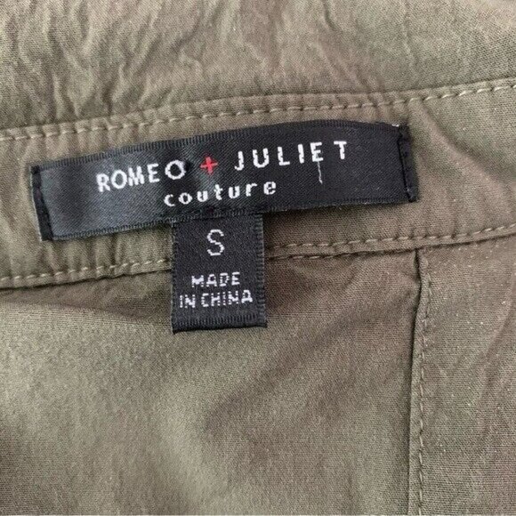 Romeo Juliet Couture Green Sleeveless Button Down Shirt Tunic Open Back Small - Picture 5 of 6